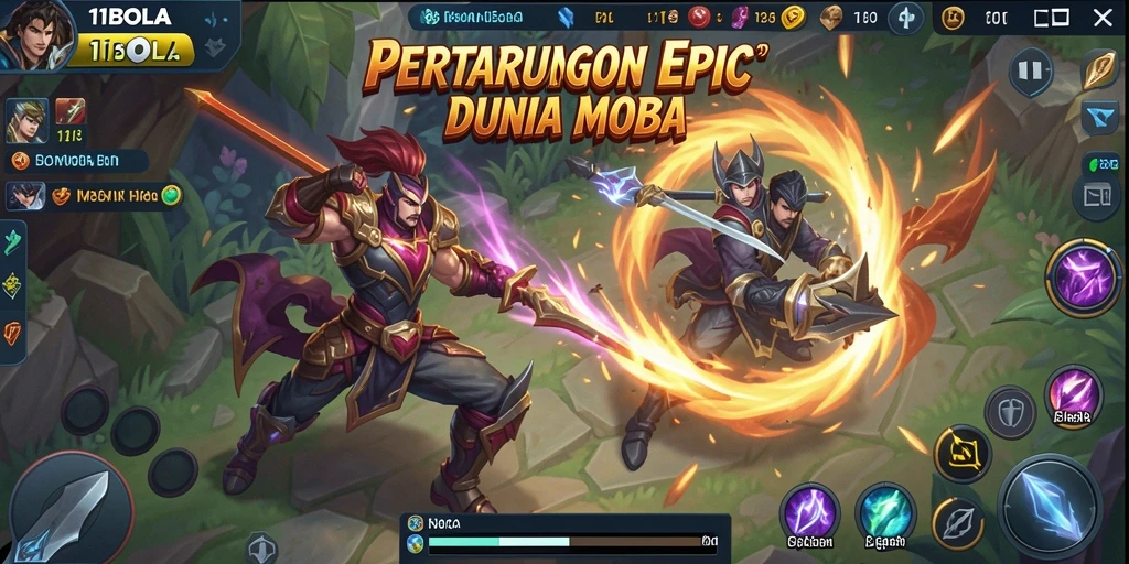 Screenshot gameplay <strong>11BOLA</strong> menampilkan aksi pertarungan yang seru dan karakter berbeda.