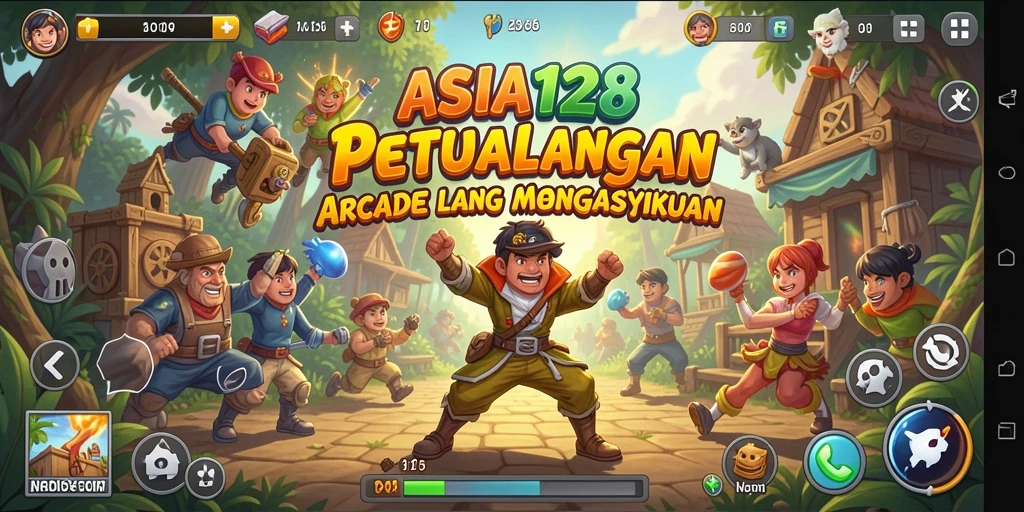 Tangkapan layar utama ASIA128 yang menunjukkan gameplay seru dan kompetitif.