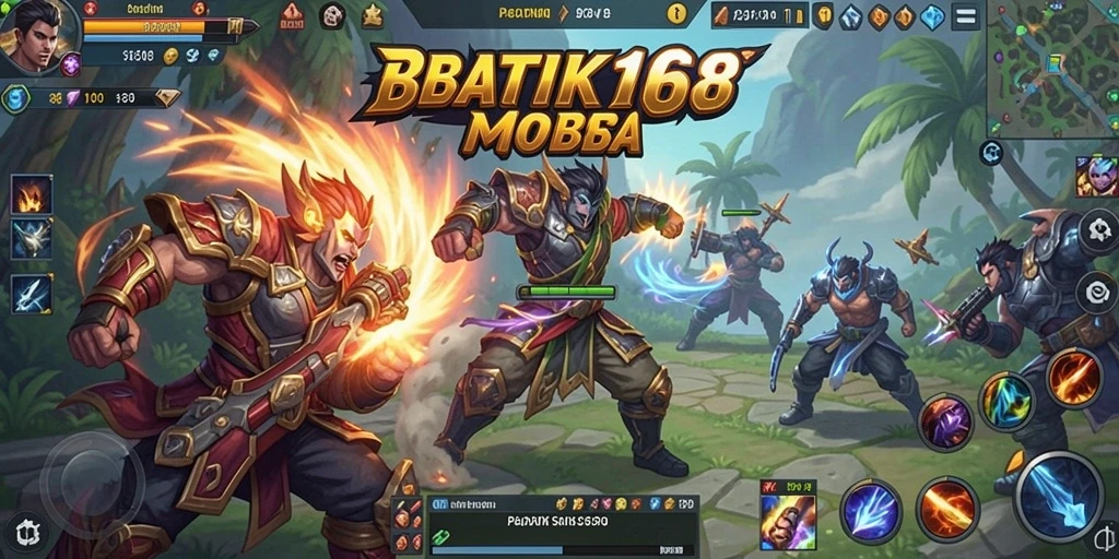 Screenshot gameplay BATIK168 menunjukkan aksi seru dalam pertempuran MOBA.