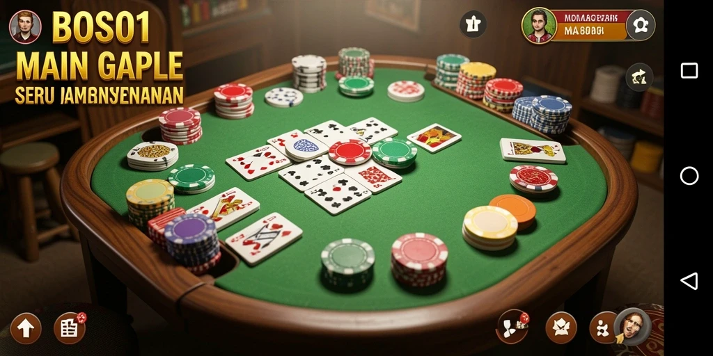 Tampilan menarik dari gameplay Gaple di BOS01.