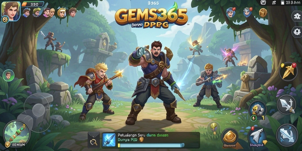 Gameplay seru RPG dengan karakter dan petualangan menarik.