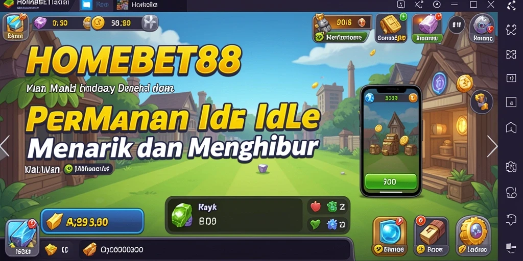 Screenshot gameplay HOMEBET88 menampilkan kemajuan idle yang memuaskan.