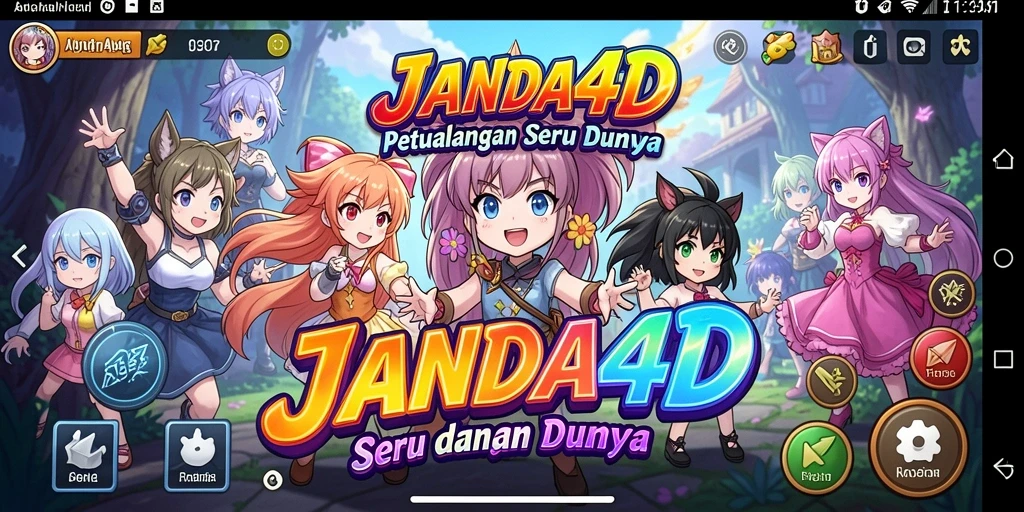 Tampilan gameplay JANDA4D yang seru penuh dengan karakter anime.