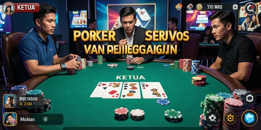 Screenshot gameplay KETUA menunjukkan keseruan saat bermain poker.