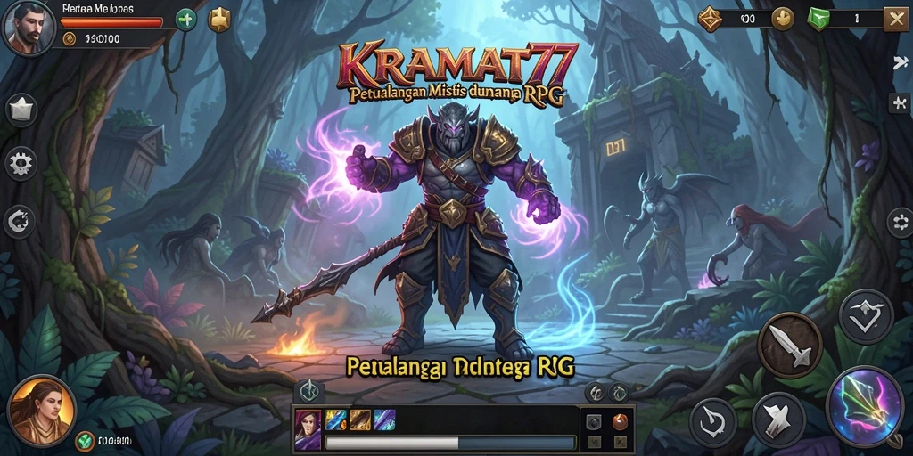 Tangkapan layar menampilkan aksi seru dalam gameplay RPG KRAMAT77.