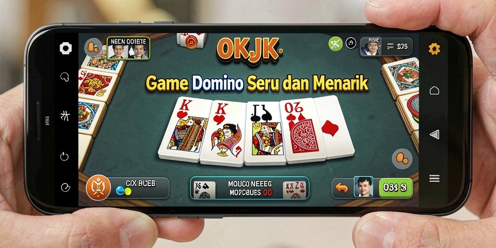 Tampilan gameplay seru dalam bermain Domino di OKJK.