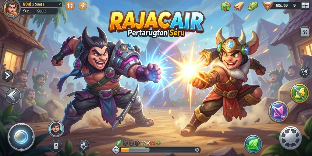 Screenshot menunjukkan aksi pertarungan menegangkan di RAJACAIR.