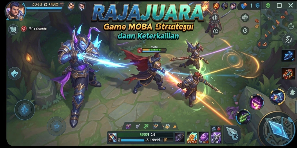 Gameplay seru dalam RAJAJUARA dengan aksi MOBA yang intens.