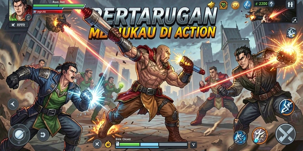 Screenshot RPRR menampilkan pertarungan menarik dengan efek visual yang memukau.
