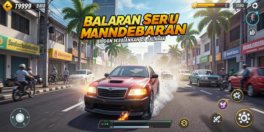 Screenshot menunjukkan intensitas balapan yang seru dan grafis yang menakjubkan.